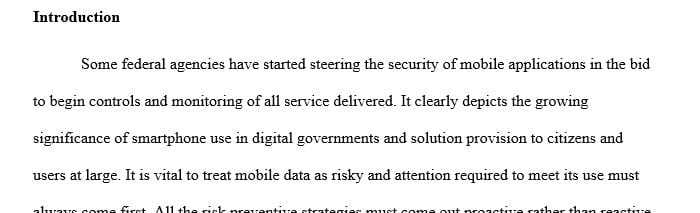 Discuss the growing risks associated with adoption of mobile applications to deliver digital government services