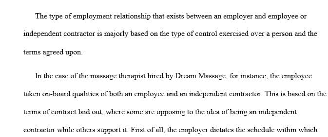 Discuss whether Dream Massage has potentially violated any employment discrimination laws.
