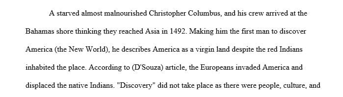 Discussion Post- The Columbian Exchange
