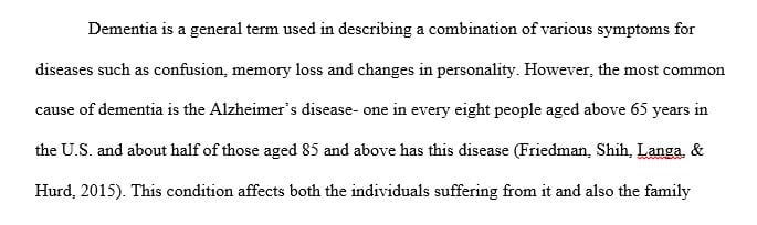 Effects of Dementia on Individuals and Family