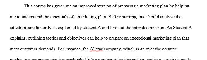 Evaluate the contributions each of your team members have made to the marketing plan