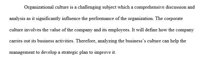 Explore some aspects of an organization's culture