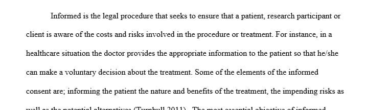 Find a state that has an informed consent statute and describe what it requires