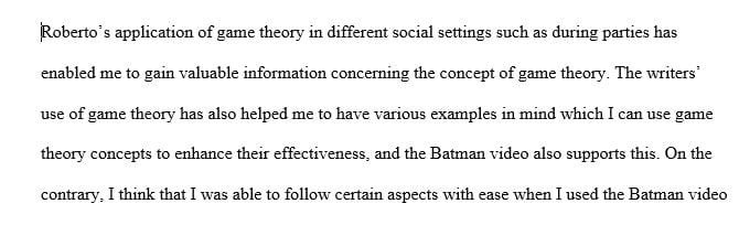 Game theory is a simple concept but has many smaller aspects that make