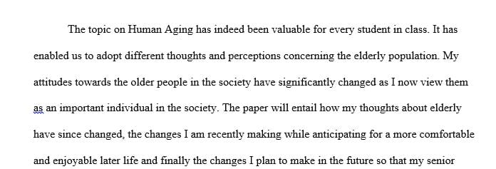 Has your thinking about the elderly changed