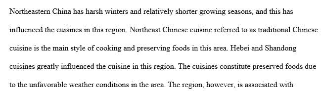 History - The history of Northeast food in China and how it relates to their food choices