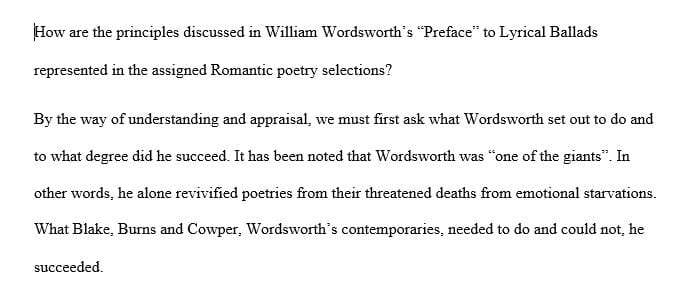 How are the principles discussed in William Wordsworth’s Preface to Lyrical Ballads