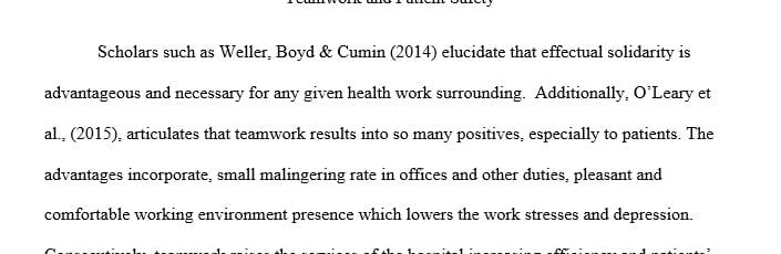 How does teamwork increase patient safety