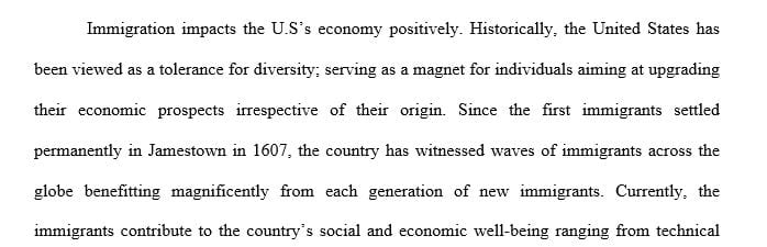Immigration and its role in the united states.