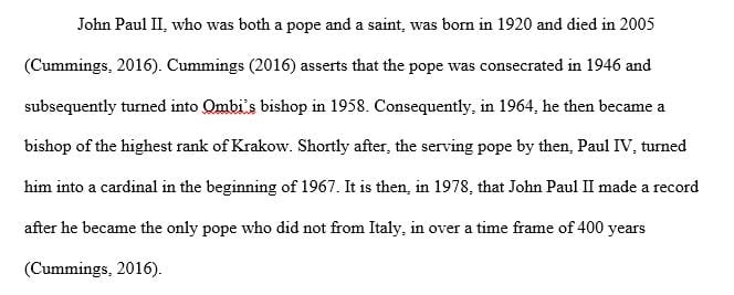 John Paul II talks about work as a means as a way of fulfilling God's commandment to subdue the earth