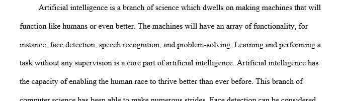 One page Proposal about Artificial intelligence (face detection)