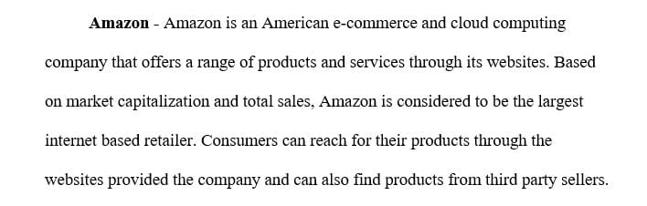Paper about online shopping between Amazon and Ali express