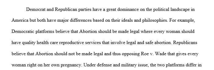 Parties should offer clear and distinct choices to the voters.