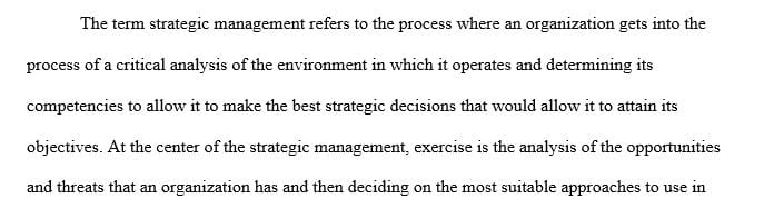 Prepare a 4–5-page case analysis on the topic of strategic management  
