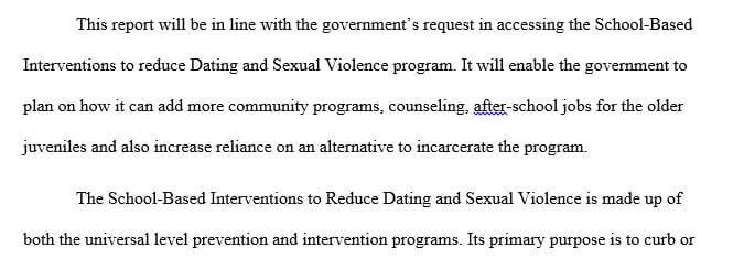 Prepare a written analytical report (3-4 pages) on a juvenile delinquency treatment program