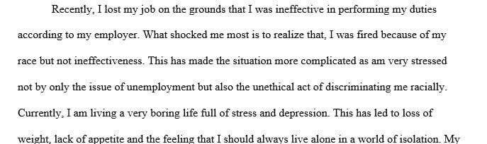 Provide a 1-page description of a stressful event currently occurring in your life