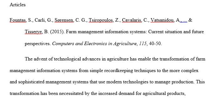Read at least three (3) academically reviewed articles on Management Information Systems