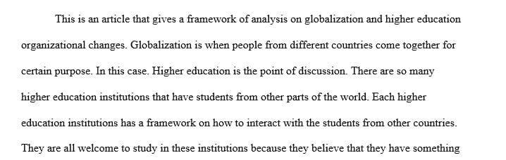 Reflection and reaction on Higher education