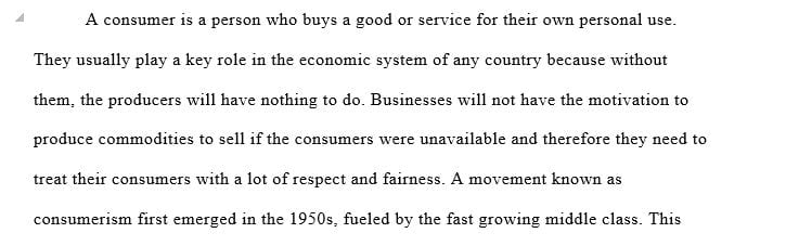Research and describe the six rights of the consumer