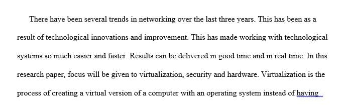 Research and report on network design and management trends over the last three years