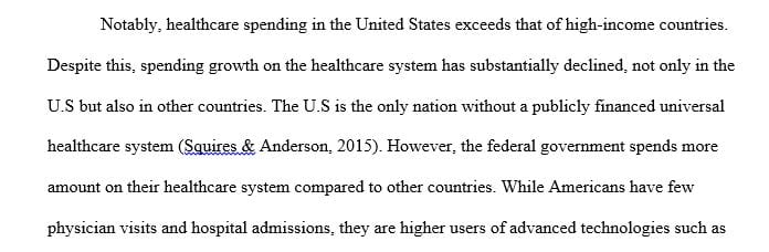Research the US Healthcare system including the important health outcomes