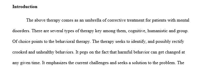 Review the five various types of therapy
