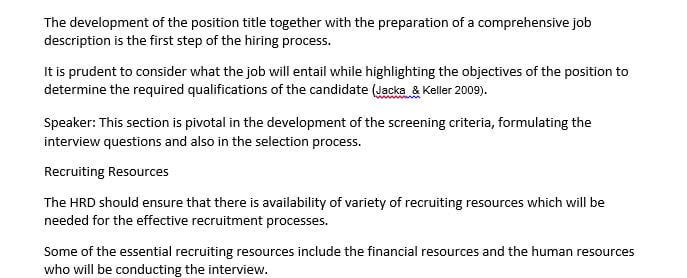 Roles of interviewers in the process