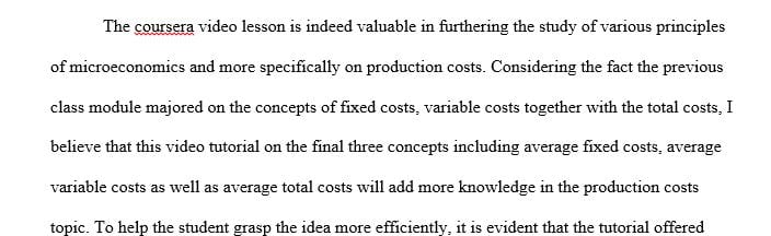 Search the web and try to find at least one other tutorial on production costs