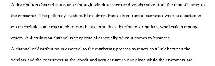 Select an article from the University Library that is less than five years old on the role of distribution channels in marketing