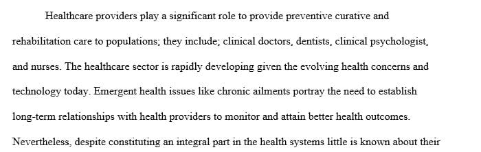 Select two health care service providers.