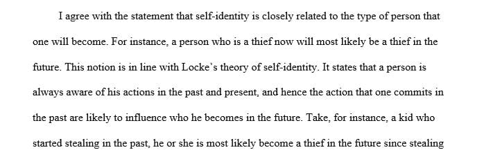 Self identity is a very important concept when committing a crime because the person committing the crime  