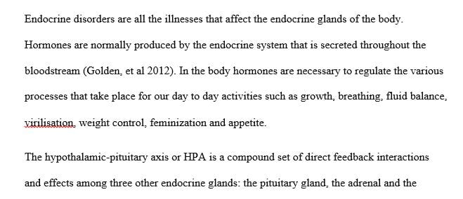 Share a case study from your clinical practice or from the literature on an endocrine disorder.