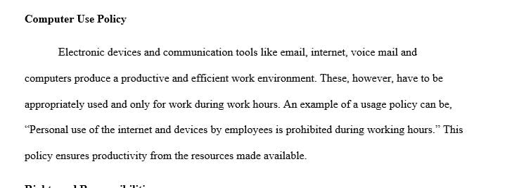 State the purpose of the Computer Use Policy.