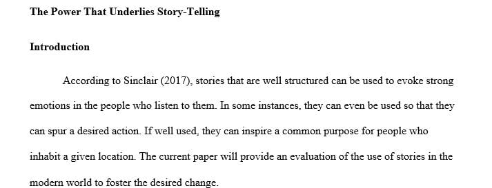 Storytelling. Have a class called internship