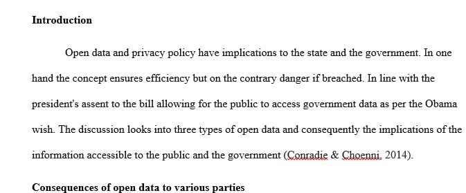 The potential privacy implications of the U.S. federal government's OPEN Data initiatives.