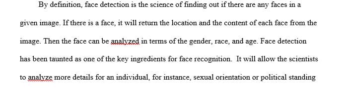 The proposal should be about face detection
