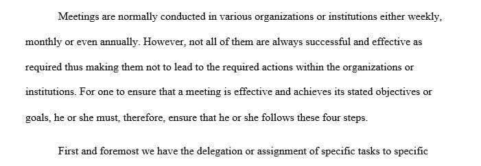  Think back to a recent meeting you attended that was not effective. 
