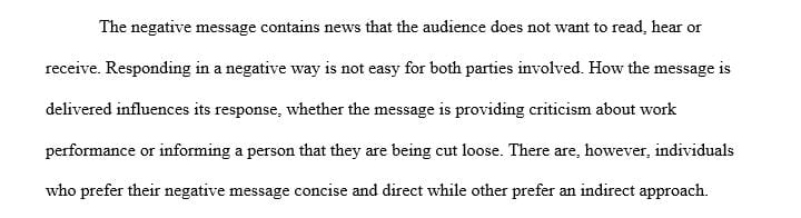 This discussion gives you the opportunity to apply the guidelines for negative messages