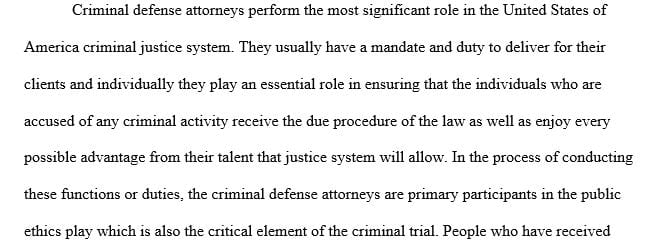 This is a research paper on the Role of Criminal Defense Attorneys 
