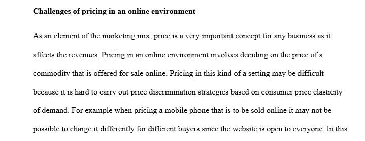 What are the challenges of pricing in an online environment