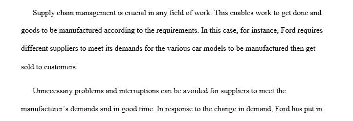 What are the critical elements required to insure that the supply chain does not encounter any unnecessary problems