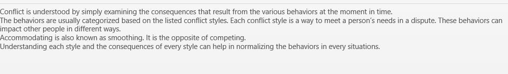 What conflict styles have you encountered while working in groups