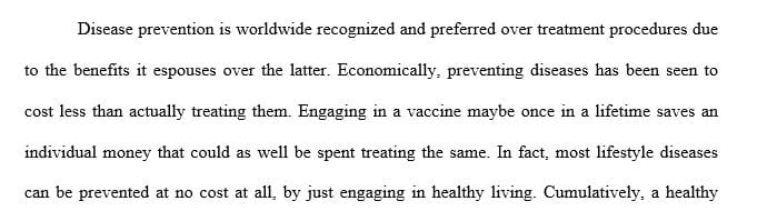 What is the value of disease prevention
