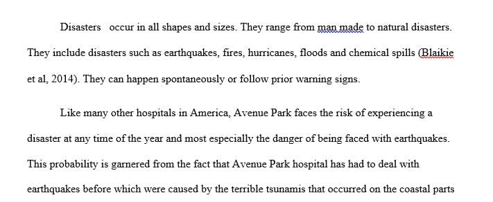 What type of disaster is your local hospital likely to face