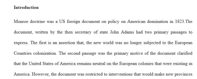 What was the Monroe Doctrine and what influence did it have