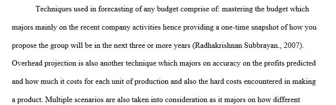 Which forecasting techniques are available for budgeting purposes