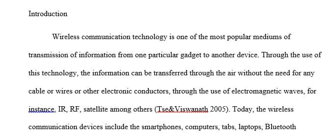 Wireless Topology Paper: Wireless communication, generally, useless three configuration topologies