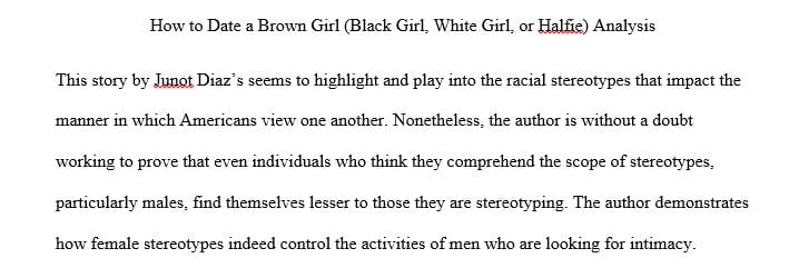 Write 7 pages about How to Date a Brown Girl (Black Girl, White Girl, or Half)