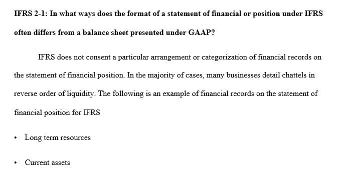 Write a 700- to 1050-word summary of your team's discussion regarding IFRS versus.