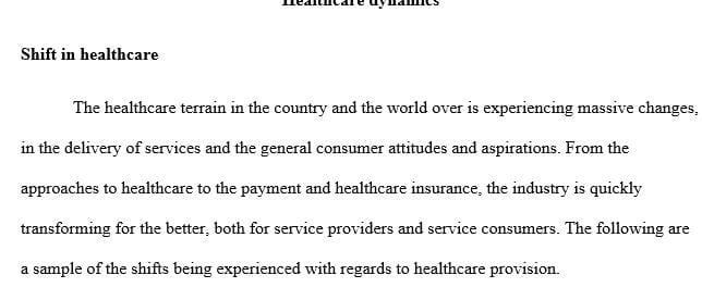 Write a reflection that details the changing landscape of the healthcare system